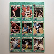 1990 SI Kids Uncut 9 Card Sheet Barry Sanders Lynette Woodard Cecil Fielder 90s