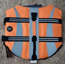 EMUST Dog Life Vest Pet Flotation High Visibility Safety Jacket Orange Large