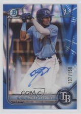 2022 Bowman Chrome Prospect Blue RayWave Refractor /150 Willy Vasquez Auto 0l44