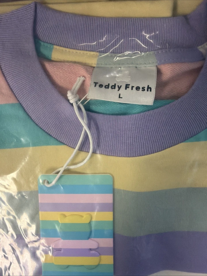 Camisa Teddy Fresh Pastel Rayas Manga Larga Grande Nueva Foto 2 de 3
