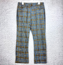 VTG Levi  s Sta-Prest Pants Mens 28 x 28 Geometric 60s 70s Flare Leg Trousers
