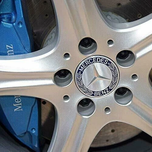 4PCS Mercedes Benz Wheel Center Hub Caps 75mm Dark Blue Logo Badge Emblem - Image 4 of 4