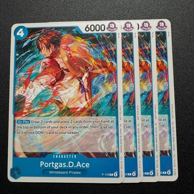 #ad #ad 4x Portgas D. Ace P 103 Promo One Piece TCG Promotion 2025 English Playset $7.74