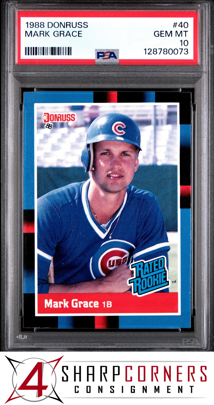 1988 DONRUSS #40 MARK GRACE RC RATED ROOKIE CUBS PSA 10