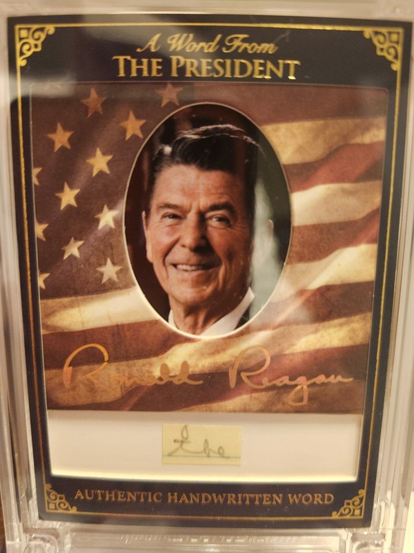 Ronald Reagan Signed Original Handwritten Word Card "A Word From The President"