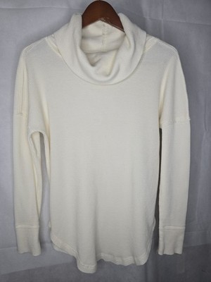 Maeve by Anthropologie Tunic Top Ivory Waffle Knit Long  display picture 3