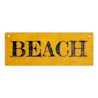 Beach - Metallschild L In 10,5X28Cm
