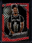 2024-25 Panini Prizm Black Stephon Castle RC Red Power Prizm Rookie #/75 Spurs
