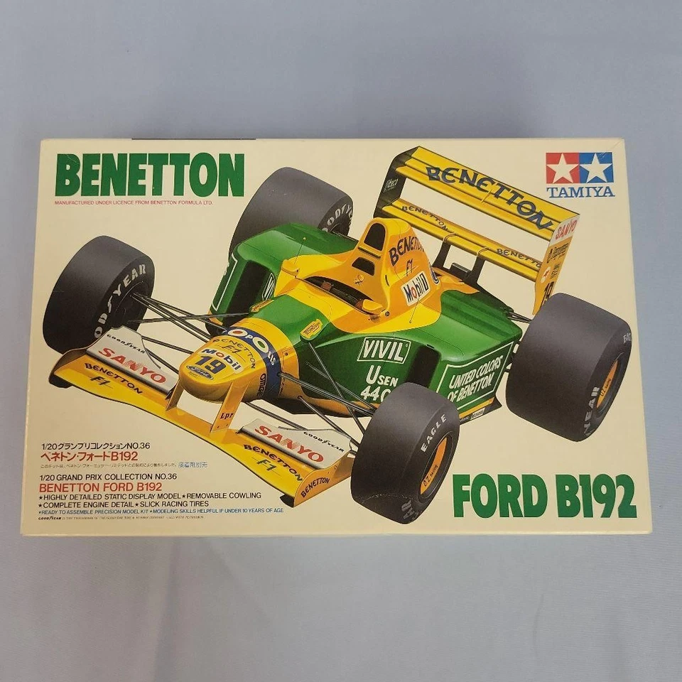 TAMIYA 1/20 BENETTON FORD B192 F1 Plastic Model Kit GP Collection n.36 Vintage - Immagine 2 di 4
