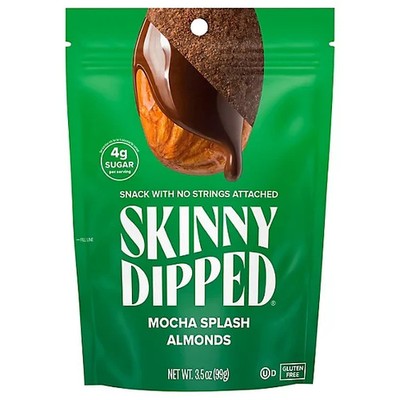 Skinny Dipped 3.5 oz. MOCHA SPLASH ALMONDS 4g Sugar per Serving ** BB 12/2025 **