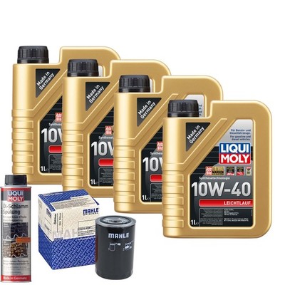 Motoröl 10W40 LIQUI MOLY Leichtlauf 4L+MAHLE Ölfilter +Ölschlammspülung
