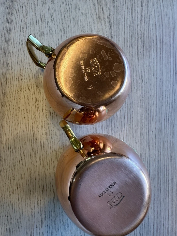 Винтажный ODI O.D.I. Твердый медный Москва мул кружка чашка набор из 2 латунных ручек - Изображение 3 из 3