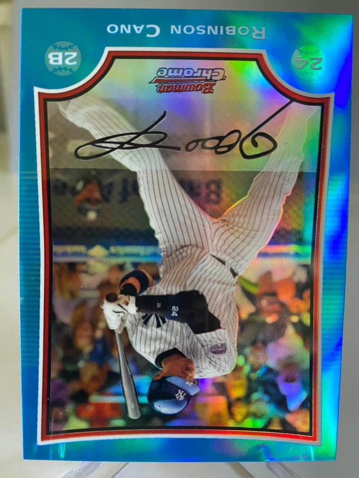 2009 Bowman Chrome 'Blue Refractor' Robinson Cano #71 serial'd 015/150 - Image 2 of 4