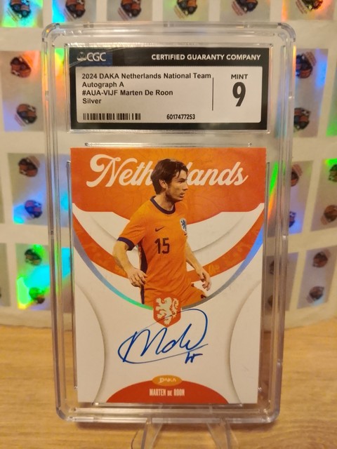 Marten de Roon /55 oncard Auto Daka Niederlande CGC Grading 9 Atalanta Bergamo