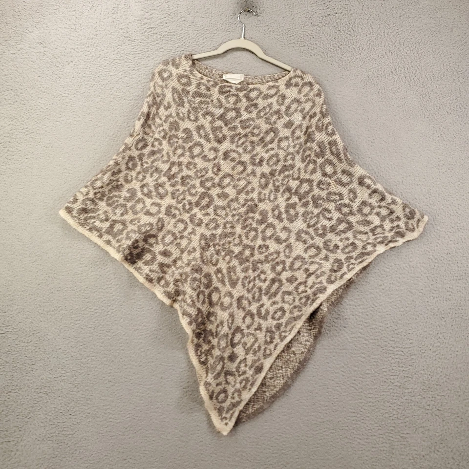 Сделано в Италии шерсти Mohair пончо женщин один размер животное печати шаль свитер - Изображение 3 из 4