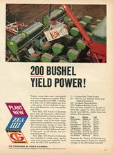 1968 Print Ad of Funk's G Hybrid ZEA IIII Corn Seed John Deere Planter