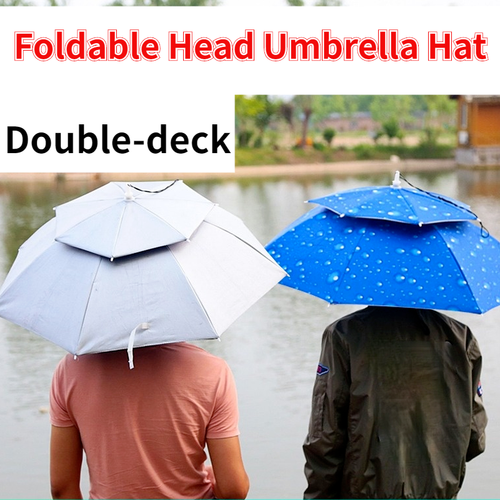Unisex Piegabile a Due Piani Testa Cappello Ombrello Pioggia Sfumatura Sole  | eBay
