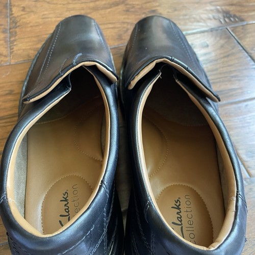 Clarks Mens Escalade Step Slip-On Comfort Loafer Black Leather Size 15 M NEW - Picture 7 of 13