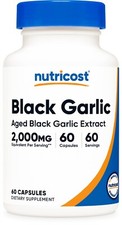 Nutricost Black Garlic 2,000 mg Equivalent 60 Capsules - Aged Black Garlic