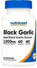 Nutricost Black Garlic (2,000 mg Equivalent) 60 Capsules - Aged Black Garlic