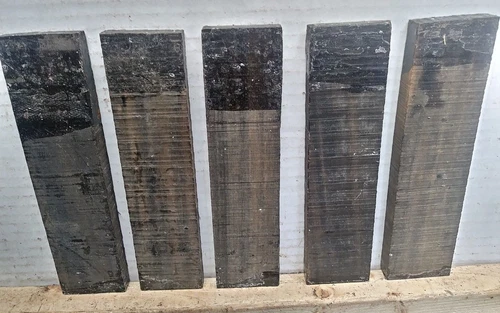 Pack of 5, Gaboon Ebony Acoustic/Electric Guitar Bridge Blanks 8" x 2" x 1/2"