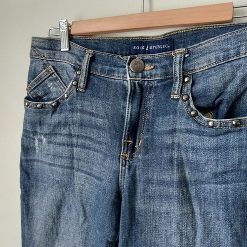 ROCK & REPUBLIC Kassandra Logo Rivet Studs Casual Streetwear Contemporary 10 M - Picture 3 of 7