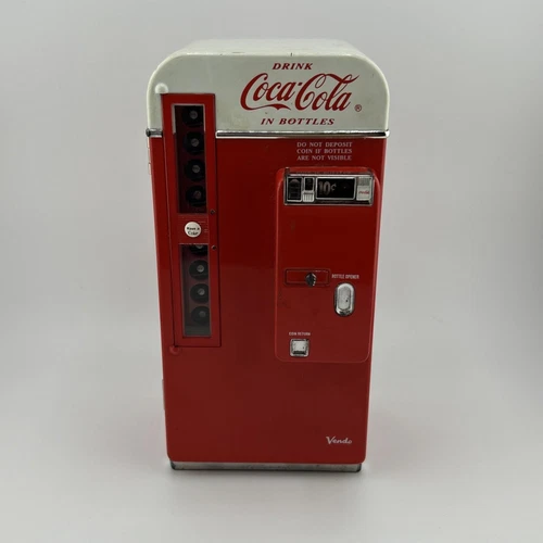 Vintage Coca-Cola Collectible Vendo Soda Vending Machine & Musical Bank - 1994