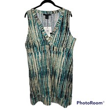 NWT Calvin Klein Jeans Womens Tidewater Dress Size XL Sleeveless V Neck Stretch 