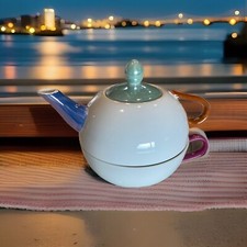 Beautiful Vintage Nesting Teapot  Cup Set Tea for One C  R Porcelain Japan
