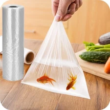 350 Bags / Roll Clear Plastic Produce Bags On Roll 16"x20'' Kitchen Food Storage