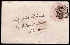 Product Image: 1843 1d Pink Fine London No 3 in Maltese Cross Cat. £600.00 on 1d Red Aberdeen