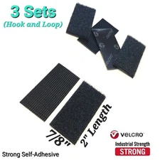 VELCRO® 2” x 7/8” (Inch) Industrial Strength Heavy Duty Stick-On Strips - Black