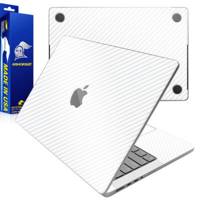 Armorsuit White Carbon Skin Wrap Film for Macbook Pro M2 2023 14 inch