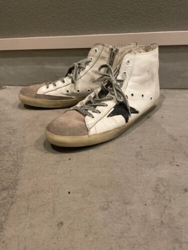 Authentic Golden Goose Francie High Cut Sneakers white suede leather 42 US12 - Picture 1 of 24