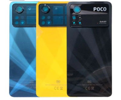 For Xiaomi Poco X4 Pro 5G Battery Cover Glass Rear Housing Door Replacement New