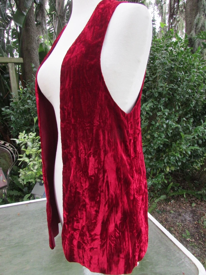 Chaleco Vintage Años 70 Boho Renacimiento Gitano Terciopelo JOY STEVENS Pequeño  Foto 4 de 4