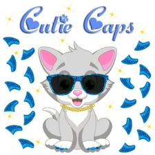 Cutie Caps 40 pack Royal Blue Glitter Soft Nail Guard for Cat Paws / Claws