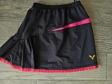 Women's Victor Tennis Skort Skirt Size Small Gray Workout Athletic Elastic Waist