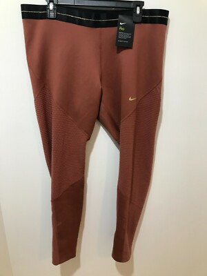 Nike Pro Dri-Fit Womens 2XL Burgundy Crush Full Length Warm Training Tight Fit