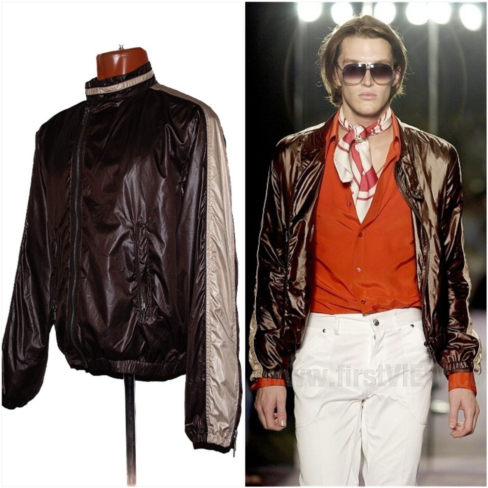 Giacca di nylon Yves Saint Laurent taglia 52 collezione passerella uomo primavera 2004 Tom Ford