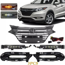 For 2016 2017 2018 Honda HRV HR-V LED DRL turn signal Fog Lights & Black Grille