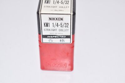 NEW NIKKEN KM1 1/4-5/32 Straight Collet, Milling Chuck Collet Machinist Tooling 