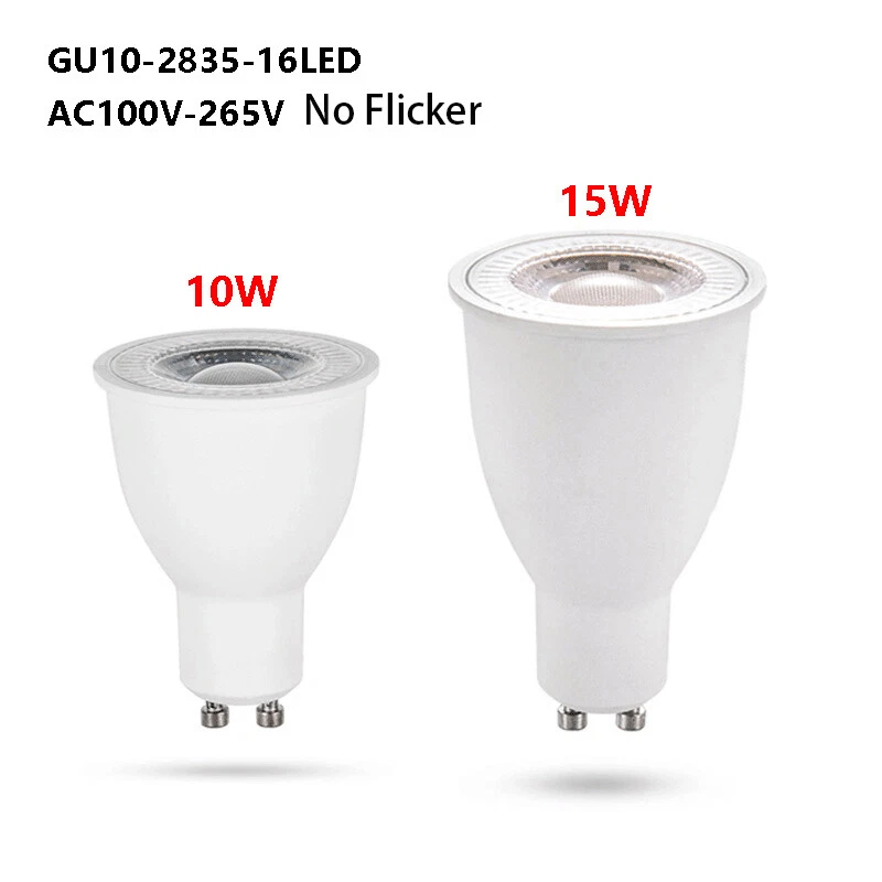 GU10 10W 15W LED Foco Bombilla Sin Parpadeo Reemplazar 100W Lámparas Halógenas 110V 220V - Imagen 4 de 4