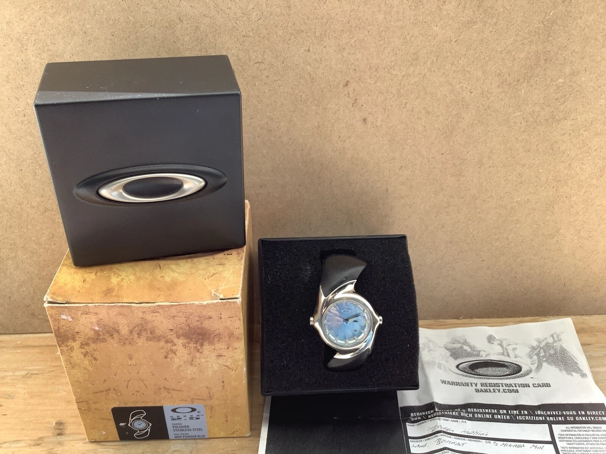 Oakley crush 2.5 ladies watch mother of pearl powder blue face