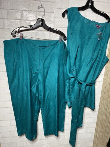 Jessica Howard 2 Piezas Capri Y Top Mezcla Lino Talla 26 - Imagen 2 de 12