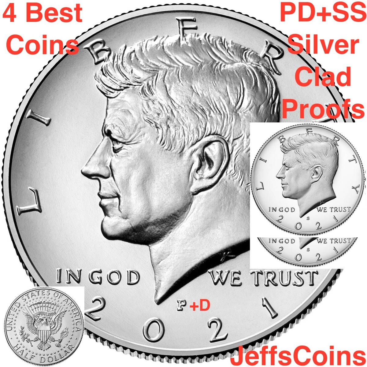 2021 PDSS Kennedy Half Dollar 2x Biz Strike + Clad & .999 Silver