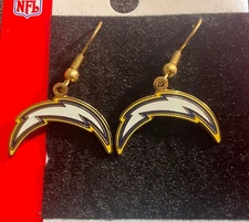 Los Angeles Chargers Bolt Logo J-Hook Earrings NEW