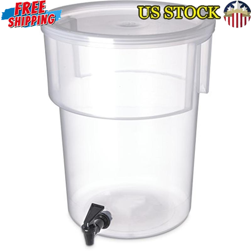 5 Gallon Round Beverage Dispenser W/ Spigot Catering Drink Serving Labels New