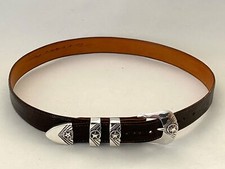 Vtg Cipriano Romero Sterling 4 Piece Buckle Set  Chacon Snake Skin Leather Belt