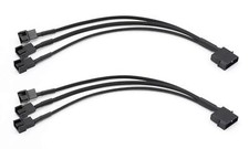 2 Pack Molex to 3 Pin or 4 Pin Fan Adapter Computer PC Case Fan Power Splitte...